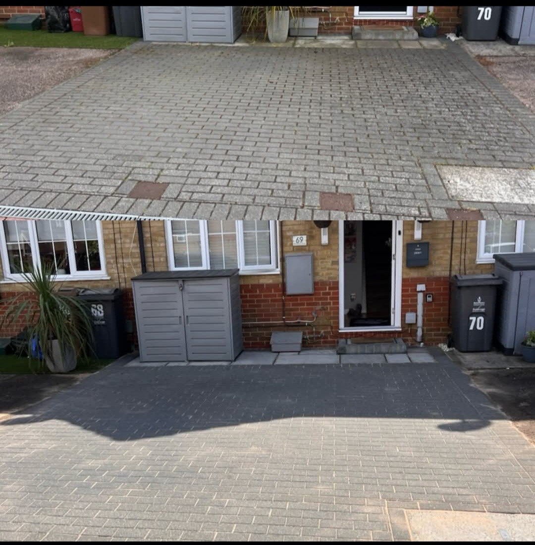 Driveway deep clean — before and after