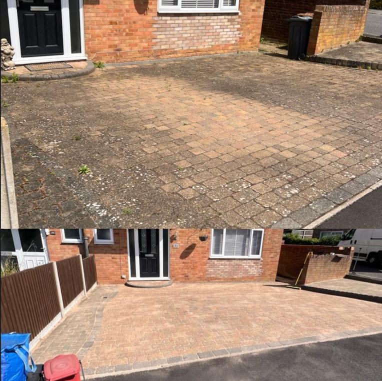 Driveway transformation — before and after